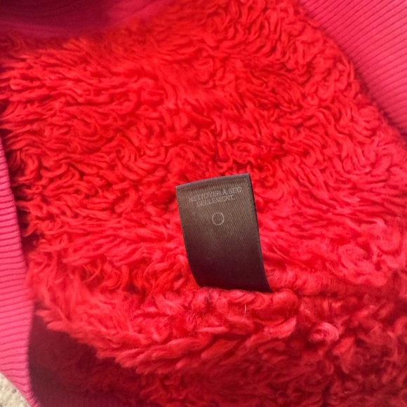 Marc By Marc Jacobs S Y2K vibe Pink Hoodie Sweatshirt with red faux fur hood GUC - Picture 12 of 16